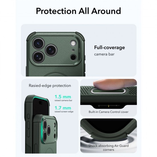 ESR Cyber ​​Tough MagSafe Case for iPhone 18 Pro / 17 Pro - Green