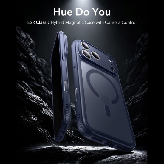 ESR Classic Hybrid MagSafe Case for iPhone 18 Pro / 17 Pro - Matte Navy Blue