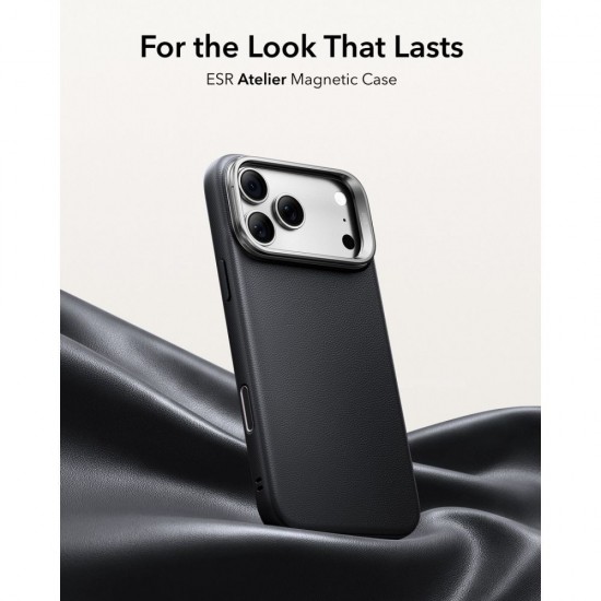 ESR Leather Kickstand MagSafe Case for iPhone 18 Pro / 17 Pro - Black