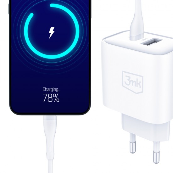 3mk DualCharge 20W PD3.0 QC 3.0 PPS USB 1A1C Wall Charger - White