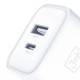 3mk DualCharge 20W PD3.0 QC 3.0 PPS USB 1A1C Wall Charger - White
