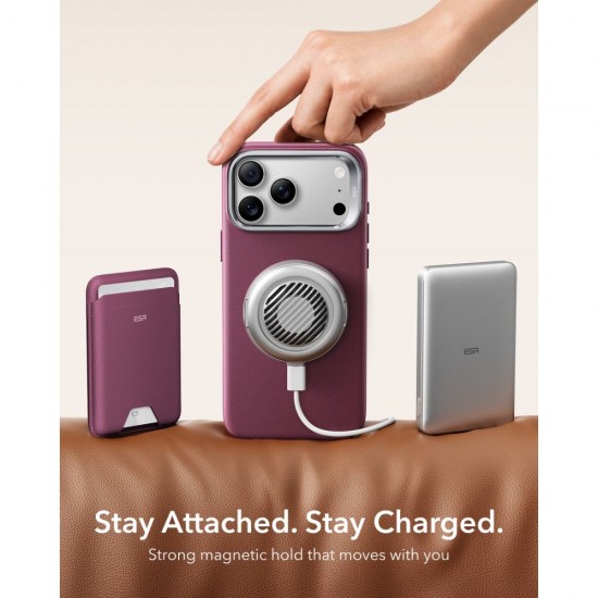ESR Atelier Kickstand MagSafe Case for iPhone 18 Pro / 17 Pro - burgundy