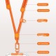 150 cm adjustable neck and shoulder strap with steel plate - orange
