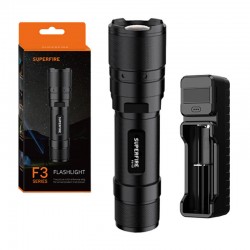 Φακός Superfire F3-L2 – 570 lm, 260 μ., 5 λειτουργίες, λειτουργία ζουμ