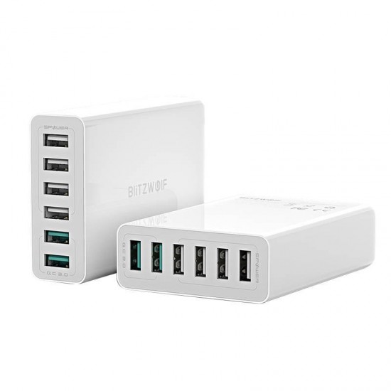 Blitzwolf Φορτιστής BW-S15 6x USB, QC 3.0, 60W (Λευκό)