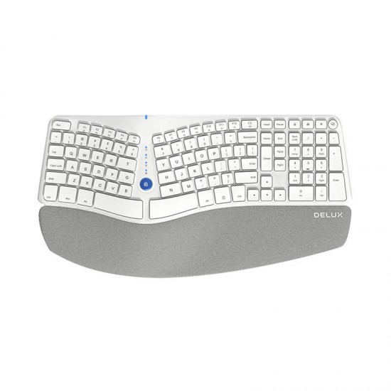 Wireless Ergonomic Keyboard Delux GM901D BT+2.4G (white) (QWERTY)