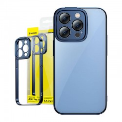 Baseus Θήκη Glitter και Προστατευτικό Οθόνης Tempered Glass για iPhone 14 Pro Max (Μπλε/Διαφανές)