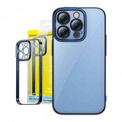 Baseus Θήκη Glitter και Προστατευτικό Οθόνης Tempered Glass για iPhone 14 Pro (Μπλε/Διαφανές)