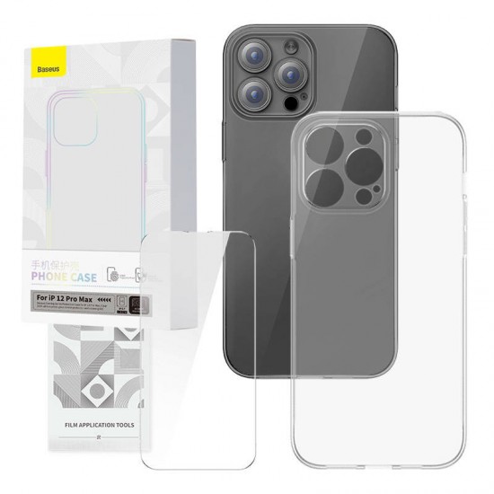 Baseus Θήκη και Προστατευτικό Οθόνης Tempered Glass Corning για iPhone 12 Pro Max (Διαφανές)