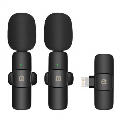 Puluz Ασύρματο Μικρόφωνο Lavalier PU3150B Lightning, 2τμχ (Μαύρο)