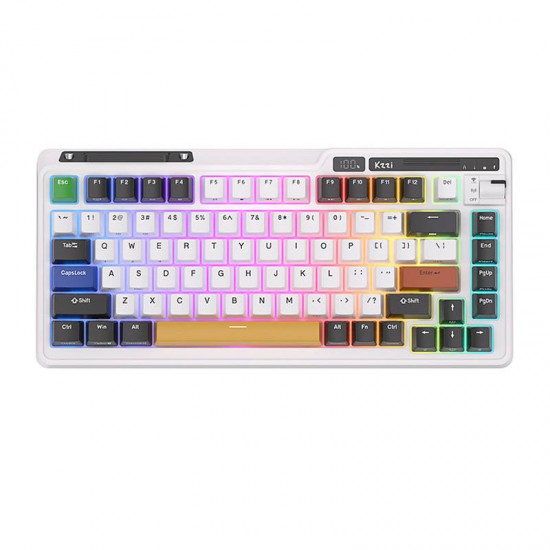 Wireless mechanical keyboard Royal Kludge KZZI K75 pro RGB, Moment Switch (black and white) (QWERTY)