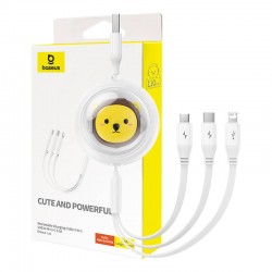 Baseus Καλώδιο 3σε1 USB σε USB-C/MicroUSB/Lightning, 3.5A, 1.1m (Λευκό)