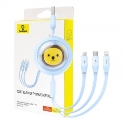 Baseus Καλώδιο 3σε1 USB σε USB-C/MicroUSB/Lightning, 3.5A, 1.1m (Γαλάζιο)