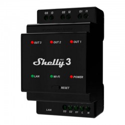 Shelly Pro 3 DIN Rail 3-channel Relay, WiFi/LAN