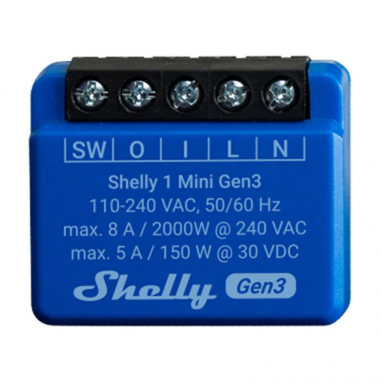 Shelly 1 Mini Gen3 Controller, WiFi/Bluetooth