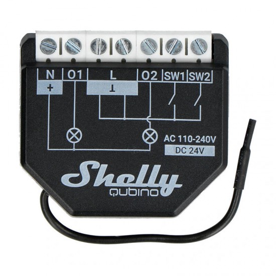 Shelly Qubino Wave2PM Controller, 2-channel, Z-Wave (Power measurement)