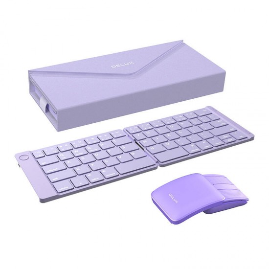 Set Wireless foldable Keyboard Delux KF10 and mouse MF10PRO (QWERTY)