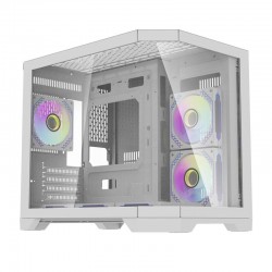 Darflash FT418 θήκη υπολογιστή + 6 ανεμιστήρες aRGB (λευκό)