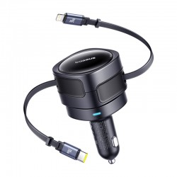 Baseus Enjoyment Max φορτιστής αυτοκινήτου με καλώδια USB-C+Lightning 60W Μαύρο