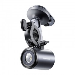 Baseus PrimeTrip 2-σε-1 βάση ποδηλάτου, βάση τηλεφώνου + φακός (μαύρο)