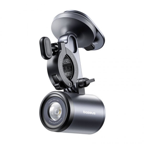 Baseus PrimeTrip 2-σε-1 βάση ποδηλάτου, βάση τηλεφώνου + φακός (μαύρο)