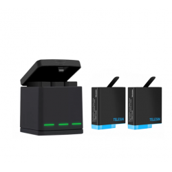 3-slot charger box Telesin for GoPro Hero 5/6/7/8 + 2 batteries (GP-BNC-801)