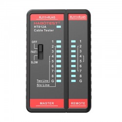 Habotest Tester Καλωδίων Δικτύου HT812A RJ45/RJ14/RJ12/RJ9 (Μαύρο)
