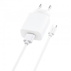 Fast charger Foneng 1x USB EU28 12W QC 3.0+ USB Type C cable