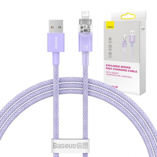 Baseus Καλώδιο USB-A σε Lightning Explorer Series 2.4A, 1m (Λιλά)