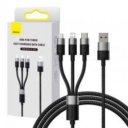 Baseus Καλώδιο USB 3σε1 StarSpeed Series, USB-C/MicroUSB/Lightning 3.5A, 0.6m (Μαύρο)