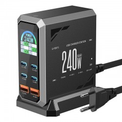 Φορτιστής δικτύου Blitzwolf BW-S31 2xUSB-A, 4xUSB-C, PD, 240W.