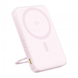 Baseus powerbank με βάση στήριξης PicoGo Qi2 5000mAh 20W (ροζ)