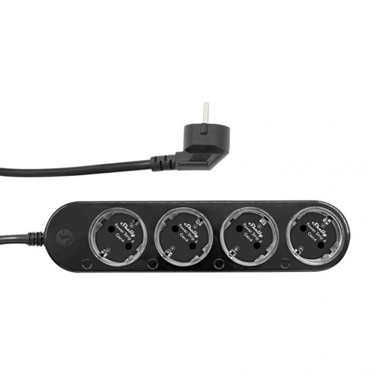 Smart 12A Shelly Power Strip 4 Gen4 Zigbee/Matter μαύρο