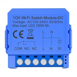Ευφυής μονάδα διακόπτη WiFi 1 καναλιού με επαφή DC χωρίς τάση Avatto WSM16-DC-1