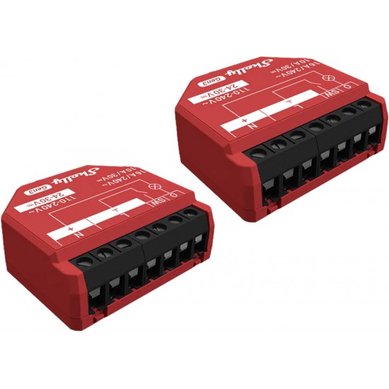 Σετ 2 ελεγκτών Shelly 1PM Gen3 WiFi/Bluetooth