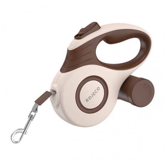 Rojeco A12 5M Αυτόματο αναδιπλούμενο λουρί σκύλου (καφέ)
