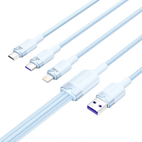 Καλώδιο USB 2.0 A σε 3 σε 1 6A Vention CTRLG 1.5M (μπλε)
