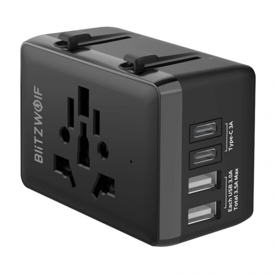 Blitzwolf BW-TA1 4-σε-1 προσαρμογέας ταξιδιού 2xUSB + C + PD 20W