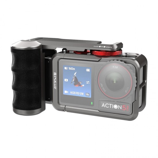 Μεταλλική προστατευτική θήκη με λαβή Puluz για DJI Osmo Action 5 Pro / Action 4 / Action 3