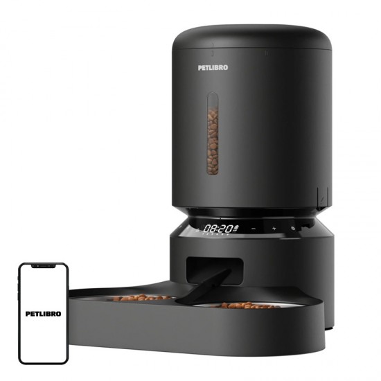 PETLIBRO Granary Διανομέας τροφής για κατοικίδια 5 λίτρων με διπλό μπολ (Μαύρο)