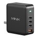 Φορτιστής τοίχου Minix P165 GaN με 3 θύρες USB-C και 1 θύρα USB-A