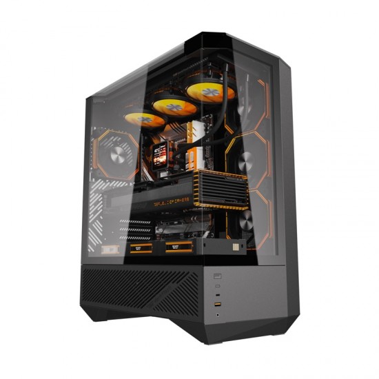 Darkflash DY460 θήκη υπολογιστή (Μαύρο) + 4 ανεμιστήρες ARGB