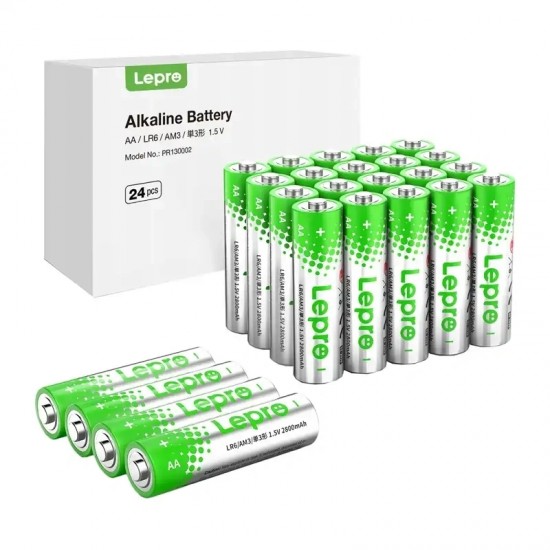 LEPRO 130002-24 Αλκαλικές μπαταρίες τύπου AA R6, συσκευασία των 24 τεμαχίων