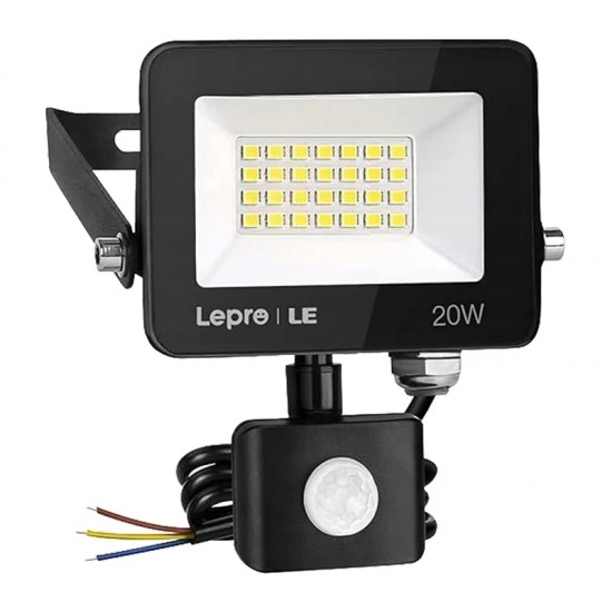 LEPRO 340013-DW-EU Προβολέας LED 20W, 2000 lm, 5000 K, IP65 με αισθητήρα κίνησης