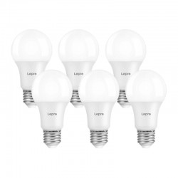 LEPRO 100092-WW-EU-6 A60 E27 7W 800 lm 2700 K λαμπτήρας LED με δυνατότητα ρύθμισης έντασης, Κατηγορία Ε, συσκευασία 6 τεμαχίων
