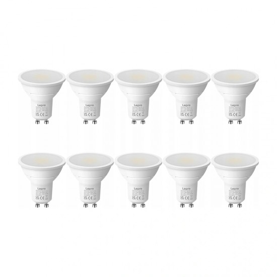 LEPRO 200081-DW-EU-10 Λαμπτήρας LED GU10, 4,5 W, 345 lm, 6500 K, 100°, 10 τεμ.