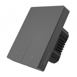 Έξυπνος επιτοίχιος διακόπτης Matter over WiFi SONOFF M5-2C-80 (2 καναλιών, για πλαίσιο, γραφίτης)