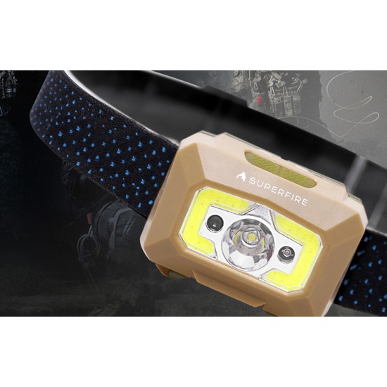 Φακός κεφαλής Superfire X30 – 340 lm, USB, 5 λειτουργίες, 130 μ.