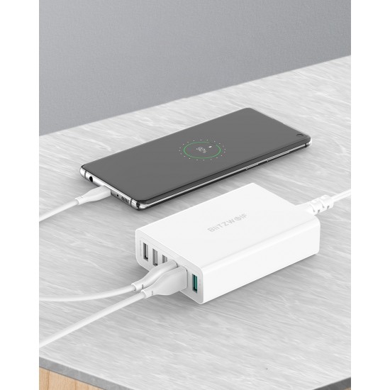 Blitzwolf Φορτιστής BW-S15 6x USB, QC 3.0, 60W (Λευκό)