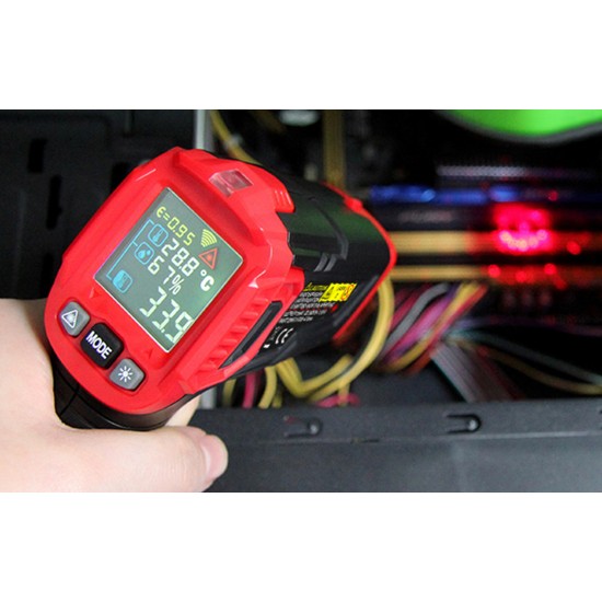 Habotest Θερμόμετρο Υπερύθρων με Λέιζερ χωρίς Επαφή HT650B (Μαύρο/Κόκκινο)